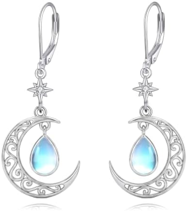 Amazon.com: KZX Black CZ Moon Stud Earrings for Women 925 Sterling